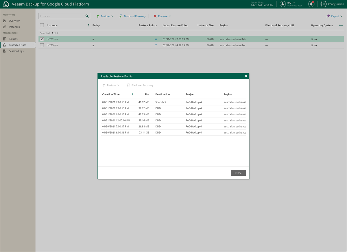 Veeam Backup for Google Cloud Platform